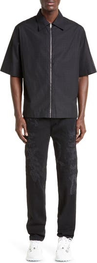 Givenchy Boxy Logo Print Zip Shirt | Nordstrom