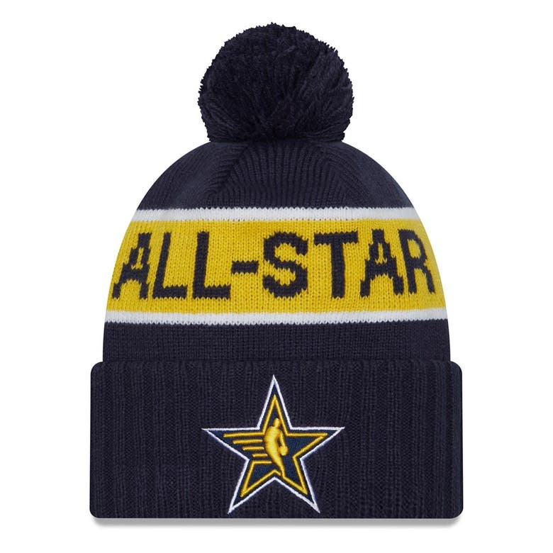 New Era Navy 2024 Nba All-star Game Cuffed Pom Knit Hat