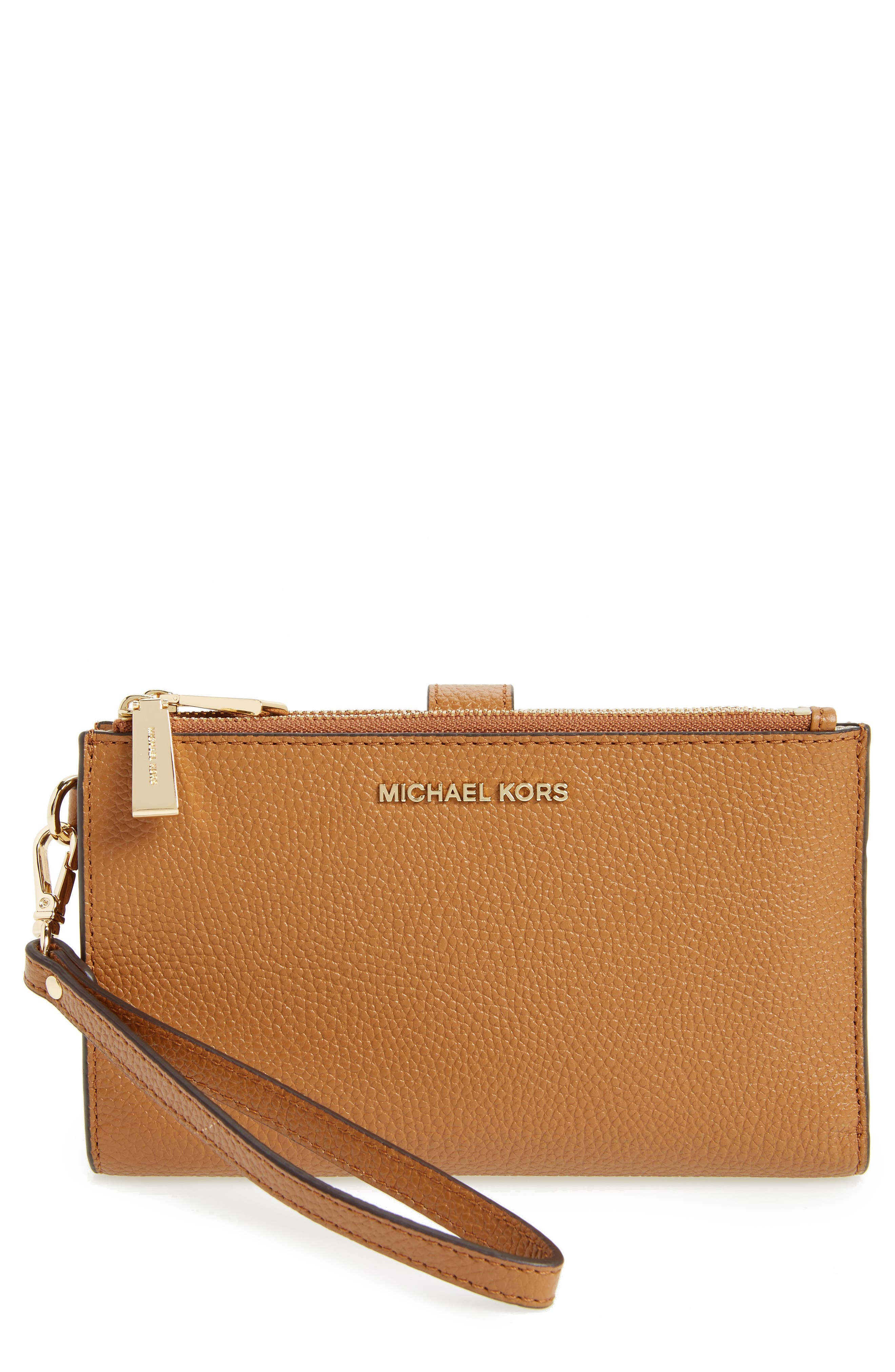 MICHAEL Michael Kors Adele Leather Wristlet Nordstrom