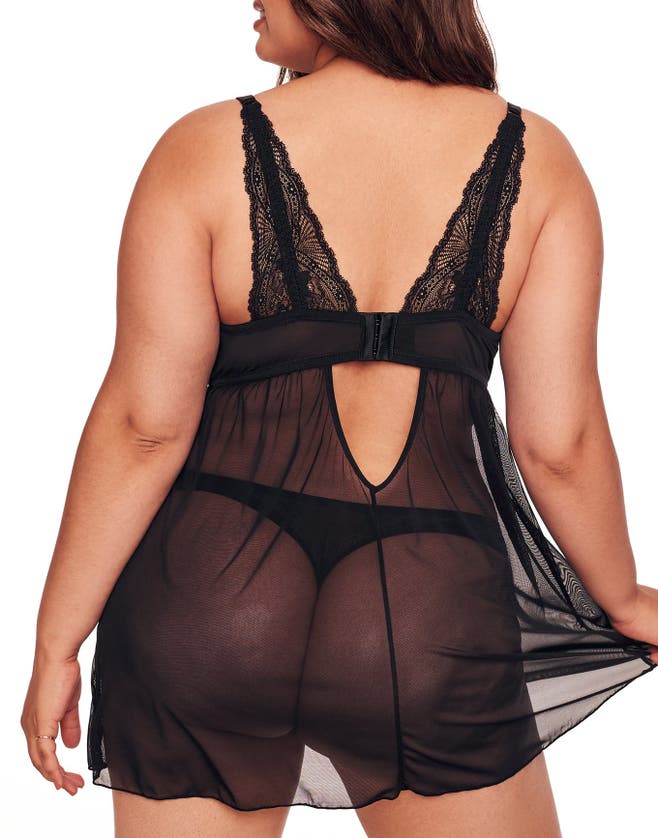 Adore Me Ella Babydoll Lingerie In Black