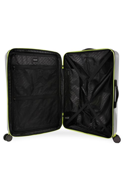 Hurley Suki 29" Hardshell Spinner Suitcase In Light Grey/neon