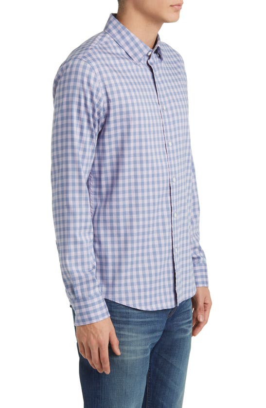 Shop Faherty The Movement Button-up Shirt In Lilac Waters Gingham