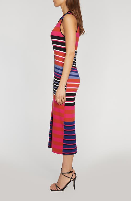 Shop Elie Tahari The Selina Midi Sweater Dress In Garden Stripe