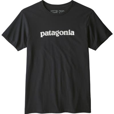 Patagonia Text Logo Organic Cotton Shirt, Black