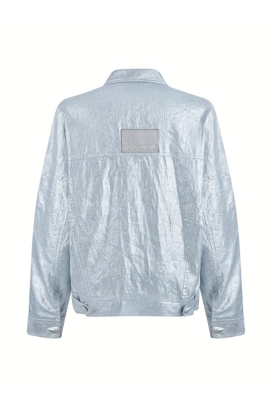 Shop Nocturne Metallic Shell Detailed Jacket In Blue