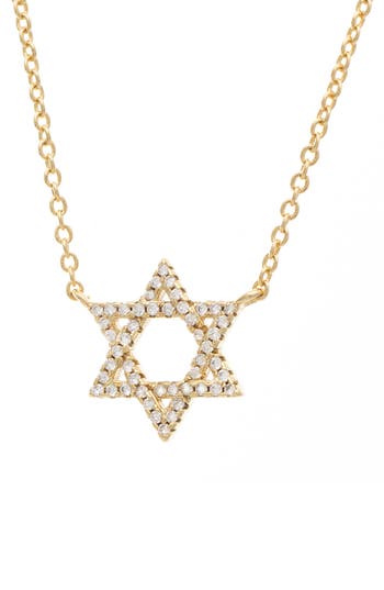 Shop Rivka Friedman Pavé Cz Star Of David Pendant Necklace In 18k Gold