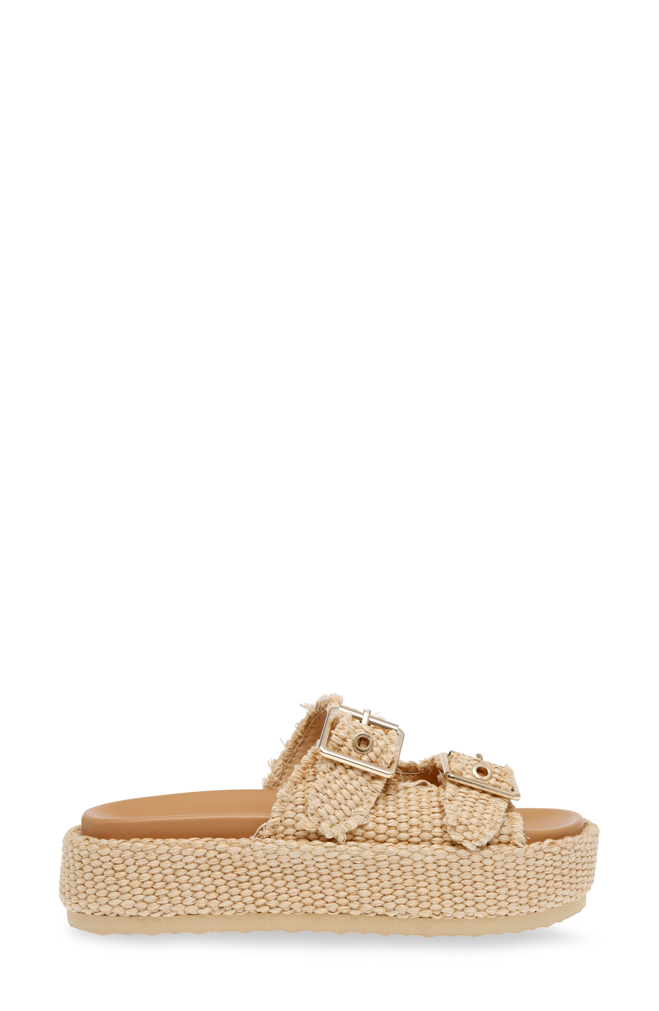 Steve Madden Karrigan Raffia Platform Slide Sandal (Women) Nordstrom