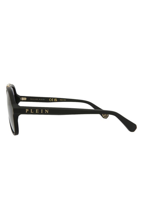 Shop Philipp Plein 61mm Aviator Sunglasses In Black Black Smoke