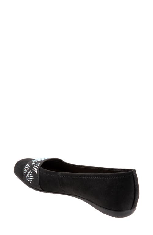 Shop Trotters Samantha Flat In Black/gem