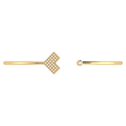 Luvmyjewelry One Way Arrow Sterling Silver Diamond Adjustable Cuff In 14kt Gold Vermeil On Sterling
