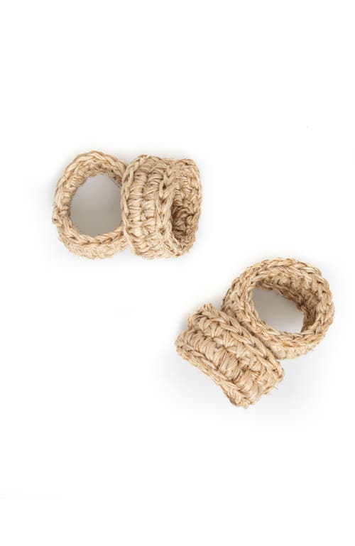 Shop Tallo De Olivo Fique Spiral Napkin Rings Set Of 4 In Natural