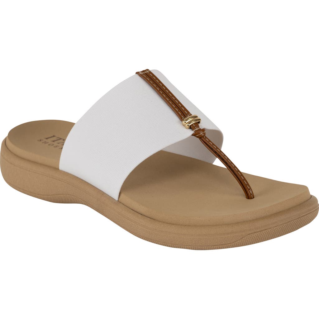 Italian Shoemakers Jahzara Elastic Strap Sandal In White
