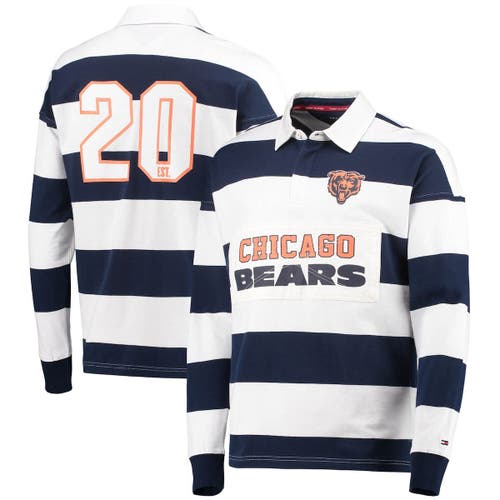 UPC 195195409742 product image for Men's Tommy Hilfiger Navy/White Chicago Bears Varsity Stripe Rugby Long Sleeve P | upcitemdb.com