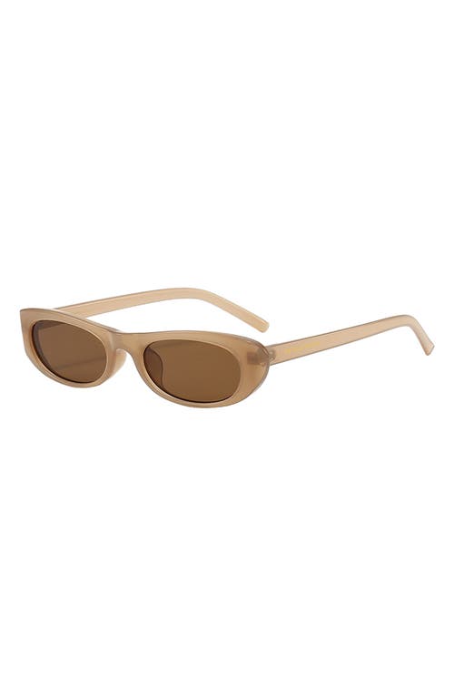 Fifth & Ninth Nina 68mm Polarized Oversize Oval Sunglasses In Transparent Tan