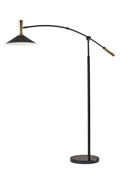 ADESSO LIGHTING Bradley LED Arc Lamp in Black W. Antique Brass Accents at Nordstrom