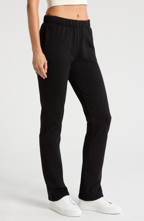 GOOD AMERICAN GOOD AMERICAN STRAIGHT LEG COTTON FLEECE SWEATPANTS