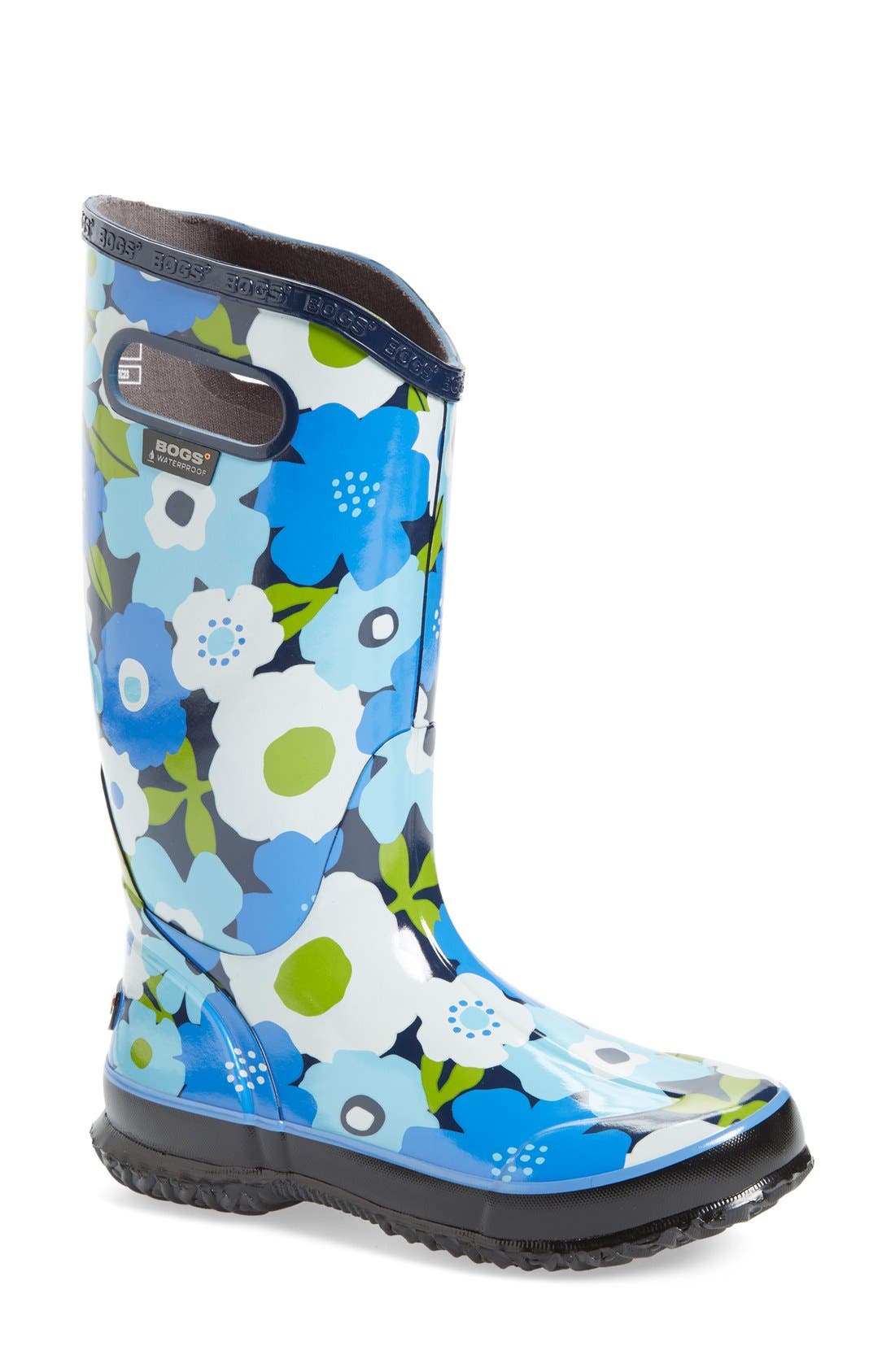Bogs 'Spring Flowers' Graphic Print Waterproof Rain Boot (Women