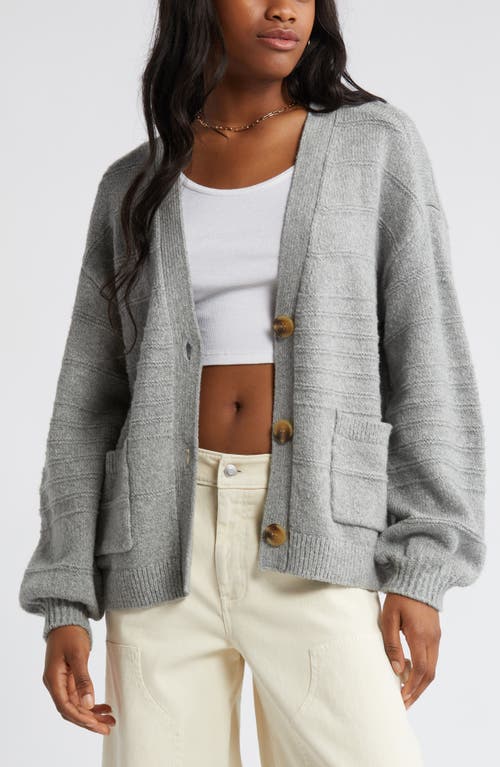 Shop Bp. Everyday V-neck Cotton Blend Cardigan In Grey Heather