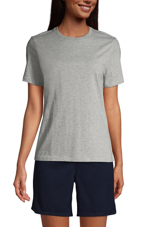 Shop Lands' End School Uniform  Tall Short Sleeve Feminine Fit Essential T-shirt In Gray Heather