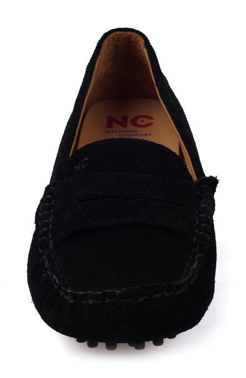 National Comfort Talulah Penny Loafer In Black Suede