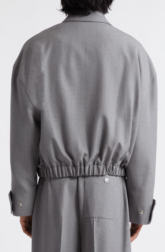 Shop Jacquemus Le Blouson Salti Virgin Wool Trench Bomber Jacket In Grey