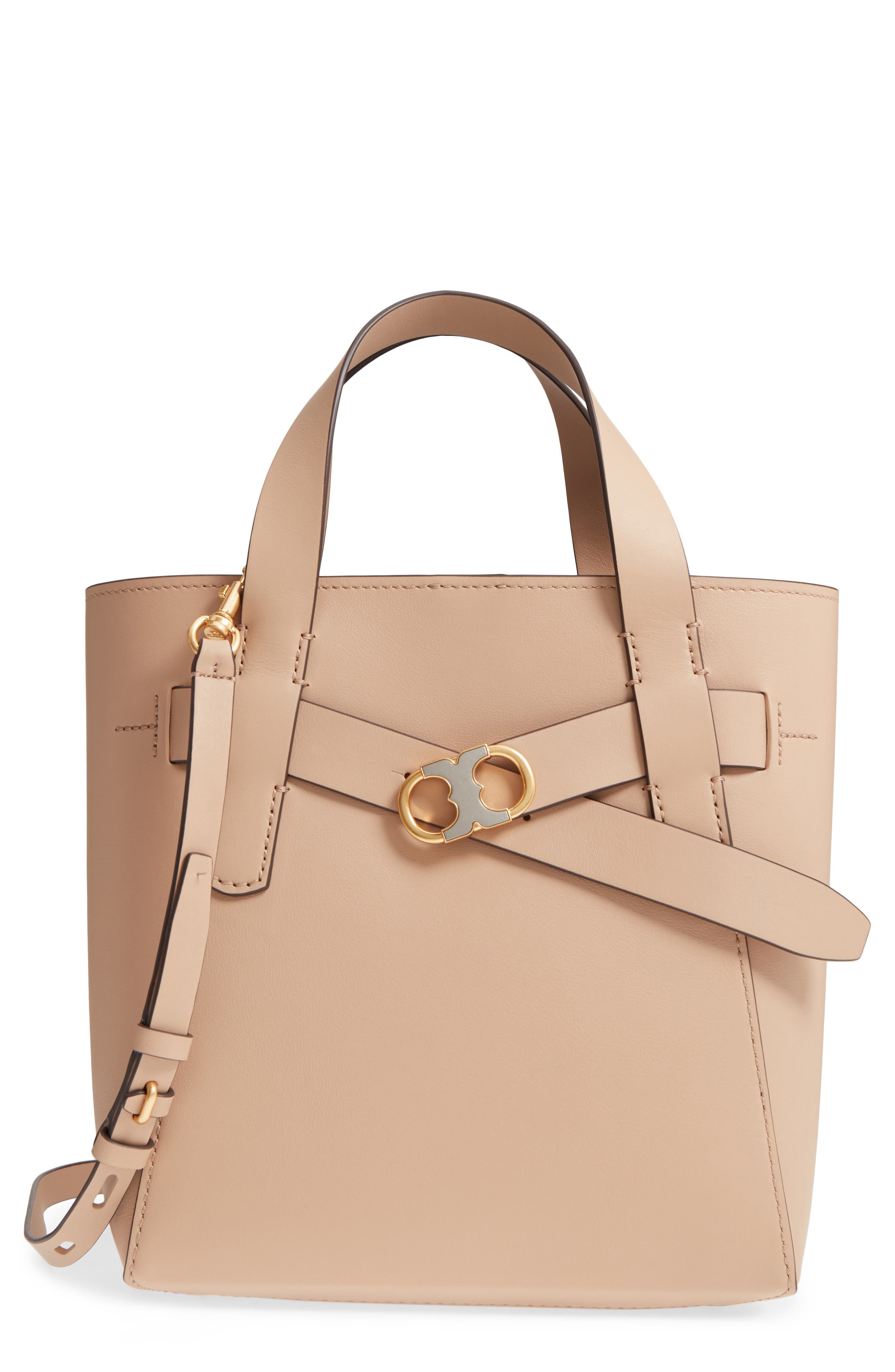 gemini link leather tote