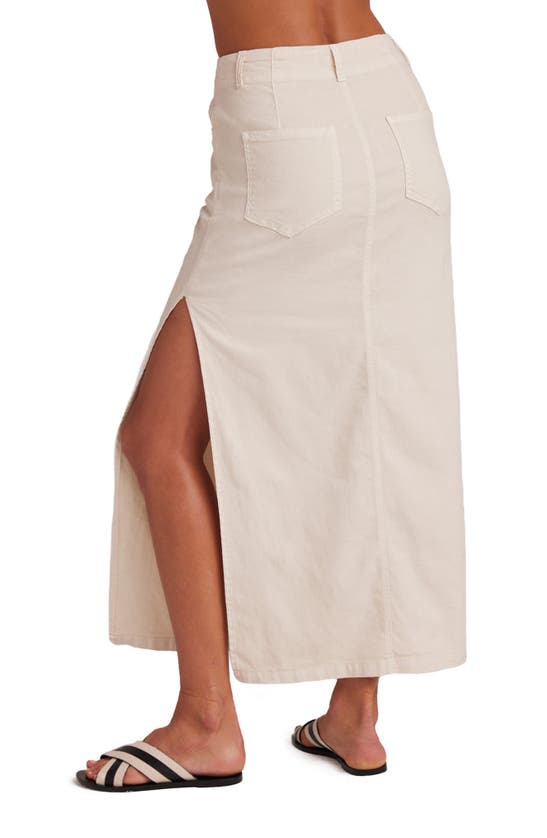 Shop Bella Dahl Indigo Side Slit Linen Blend Maxi Skirt In Samba Sand
