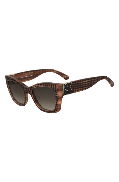 Kate Spade New York Jayda 53mm Gradient Cat Eye Sunglasses In Brown Pattern/brown Sf