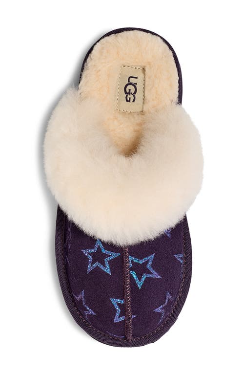 Shop Ugg(r) Kids' Cozy Ii Iridescent Stars Genuine Shearling Slipper In Nightshade/purple Iridescent