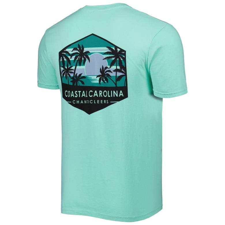Shop Image One Teal Coastal Carolina Chanticleers Landscape Shield T-shirt