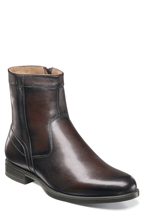 'Midtown' Zip Boot in Brown Leather