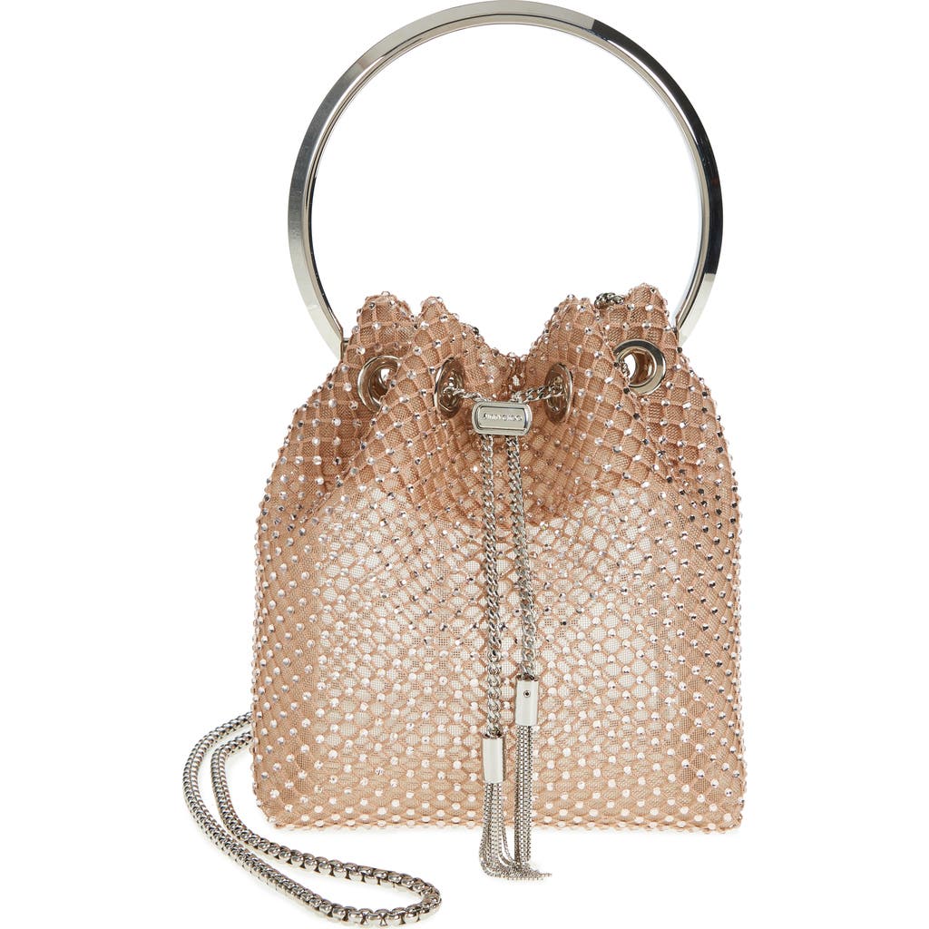 Jimmy Choo Bon Bon Mesh Crystal Top-handle Bag In Macaron/crystal