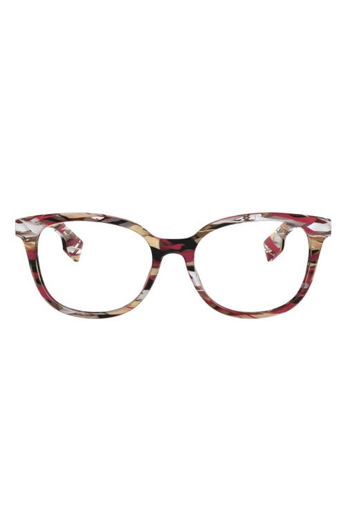 burberry 51mm Cat Eye Optical Glasses in Red Multi at Nordstrom