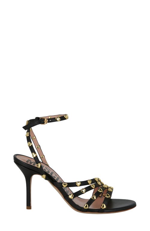 Moschino Stud-embellishment 9 Leather Sandal In Black