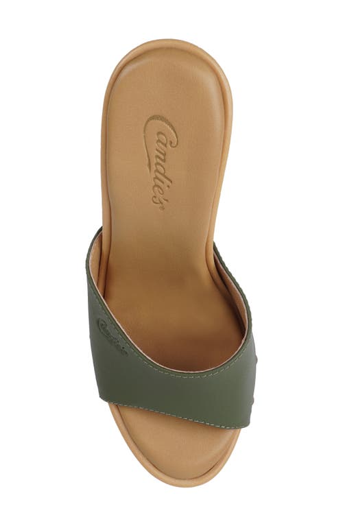 Shop Candies Candie's Antonella Slide Sandal In Green Pumps