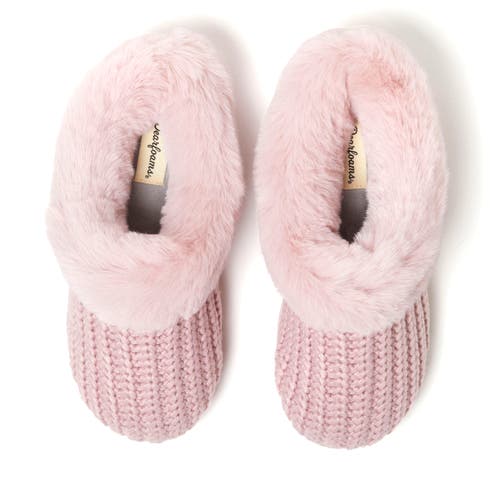 Dearfoams Women's Hannah Festive Knit Clog Slipper In Pale Mauve