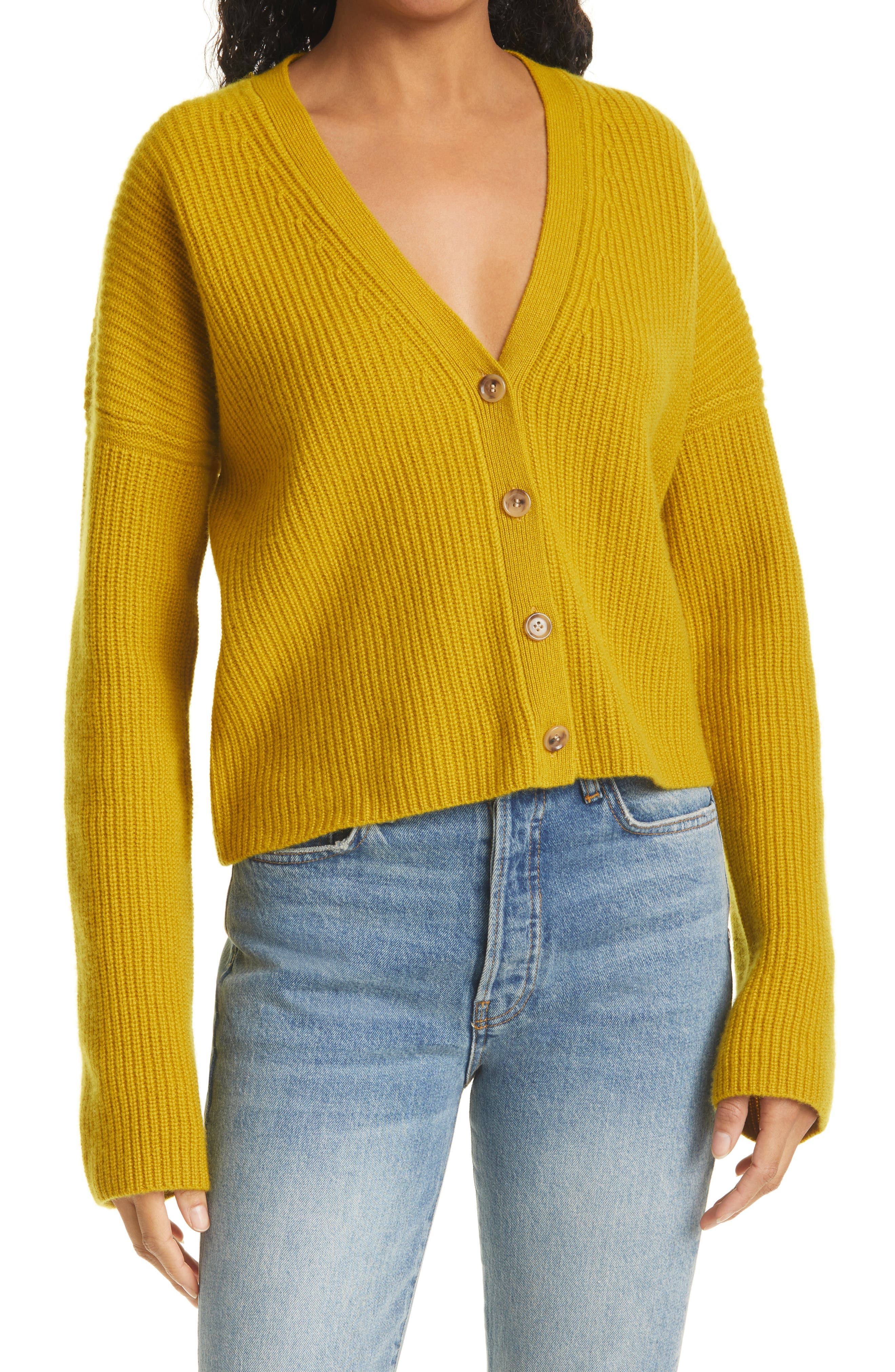 yellow sweater jacket