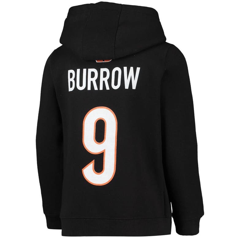 OUTERSTUFF YOUTH JOE BURROW BLACK CINCINNATI BENGALS MAINLINER PLAYER NAME & NUMBER PULLOVER HOODIE