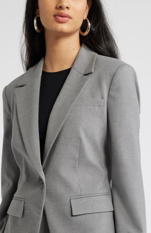 Shop Open Edit Fitted Blazer In Grey Mockingbird Heather