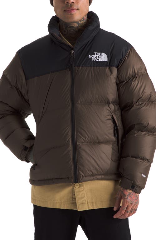 Shop The North Face 1996 Retro Nuptse 700 Fill Power Down Packable Jacket In Smokey Brown/tnf Black