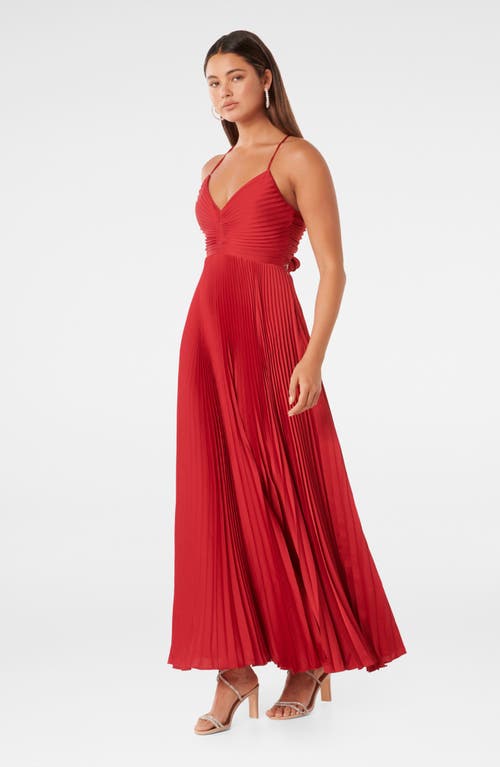 Shop Ever New Geri Pleated Tie Back Maxi Dress In Red