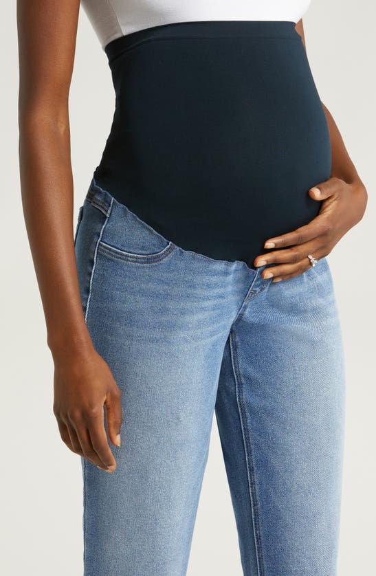 Shop 1822 Denim Over The Bump Raw Hem Maternity Slim Girlfriend Jeans In Ulli