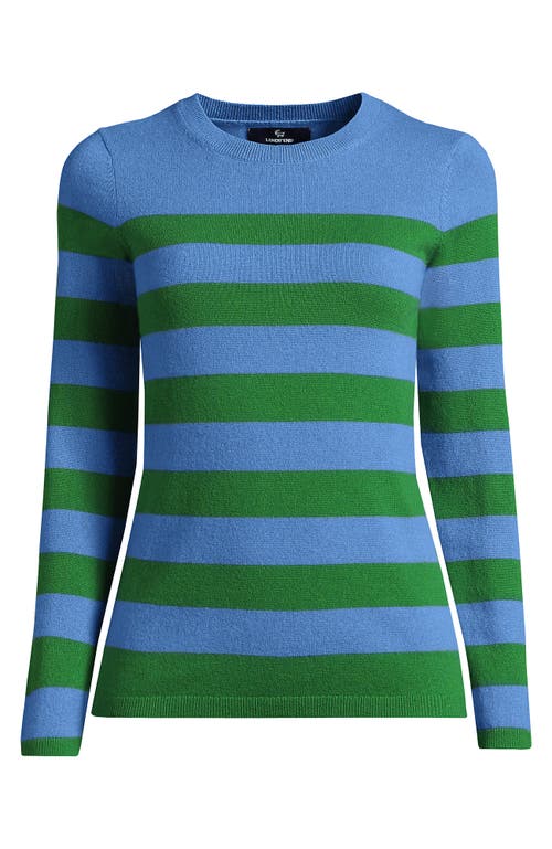 Shop Lands' End Plus Size Cashmere Sweater In Dark Cloudy Blue Stripe