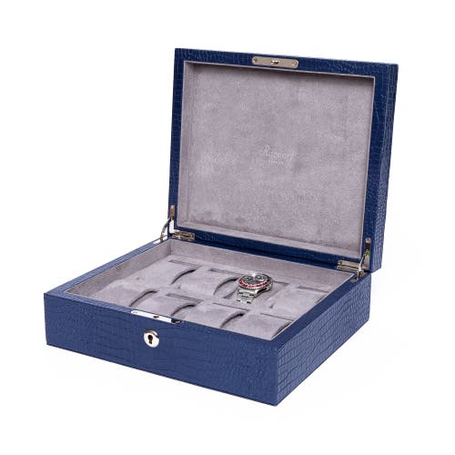 Shop Rapport London Brompton Eight Watch Box In Blue