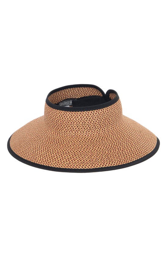 Shop San Diego Hat Packable Straw Visor In Multi Red