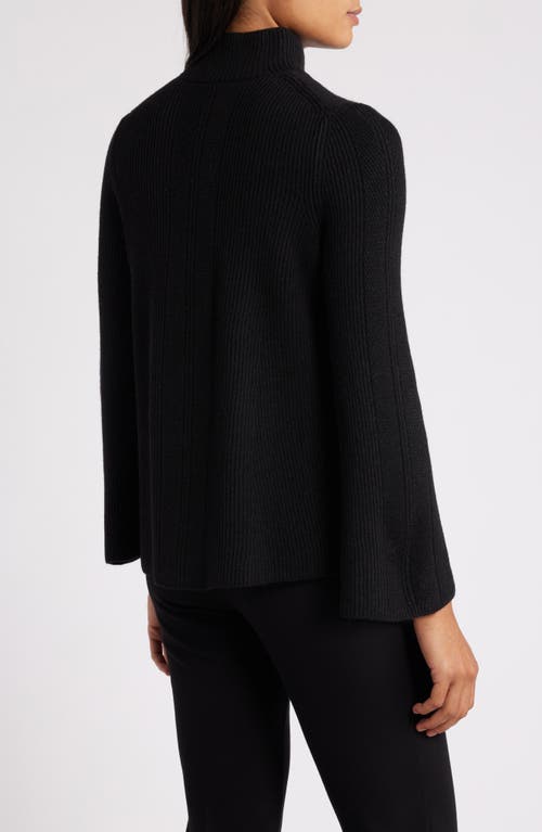 Shop Anne Klein Mock Neck Rib Sweater In Anne Black