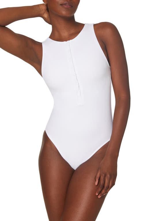 The Malibu Long Torso One-Piece Swimsuit in White