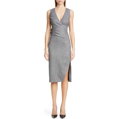 Altuzarra Glen Plaid Pencil Dress, 6 FR - Black