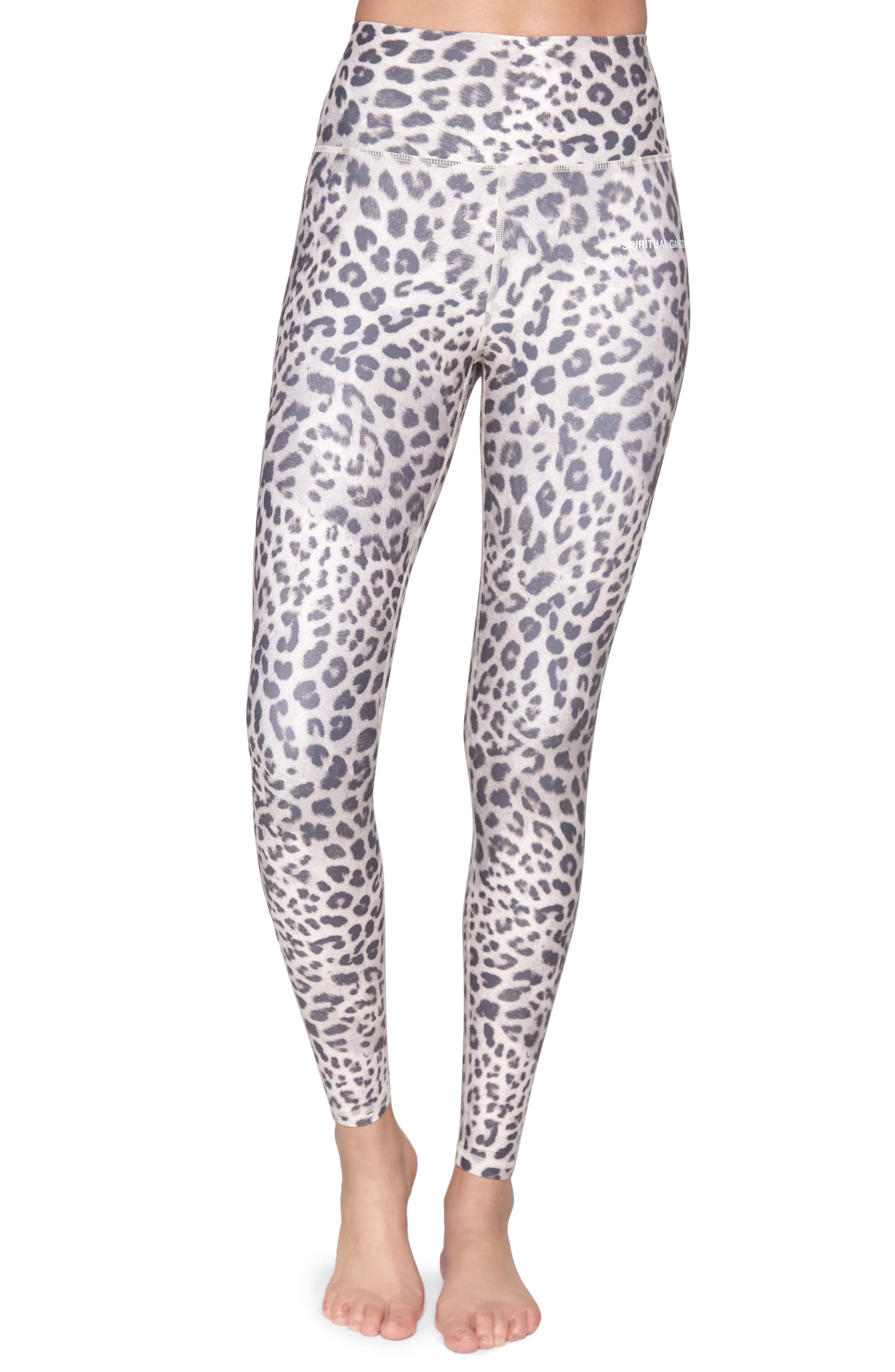 Leopard print leggings in Grey 