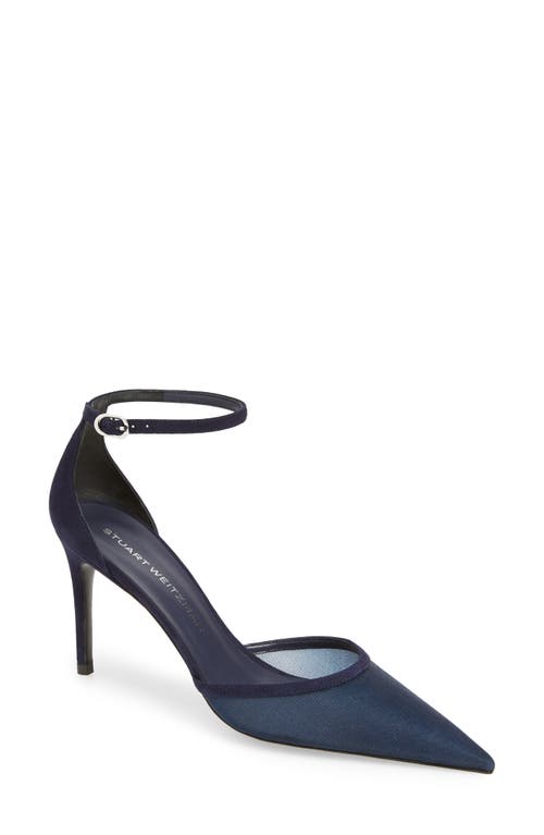 Stuart Weitzman Stuart 85 Strap Pump In Nice Blue